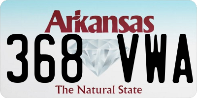 AR license plate 368VWA