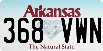 AR license plate 368VWN