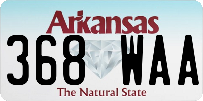AR license plate 368WAA