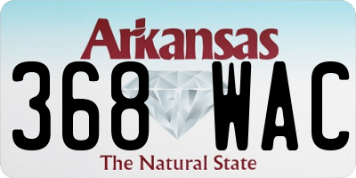 AR license plate 368WAC