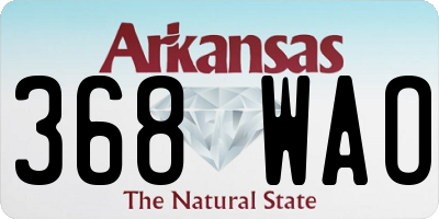 AR license plate 368WAO