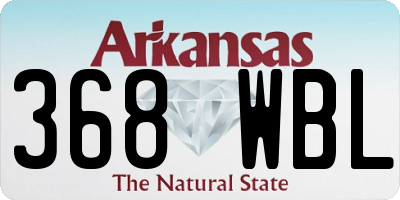 AR license plate 368WBL