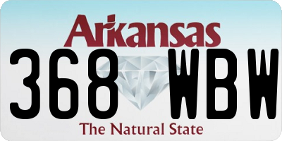 AR license plate 368WBW