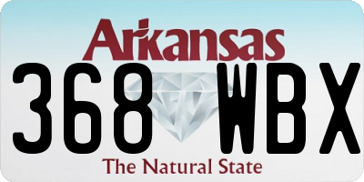 AR license plate 368WBX