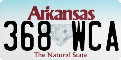 AR license plate 368WCA
