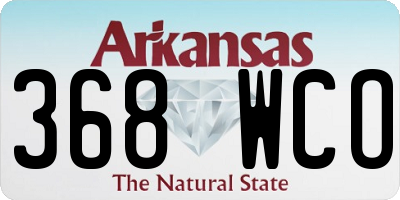 AR license plate 368WCO