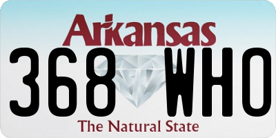 AR license plate 368WHO