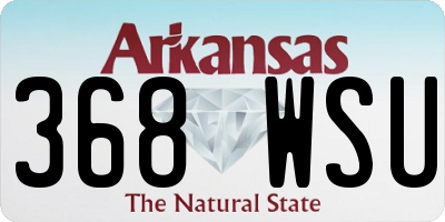 AR license plate 368WSU