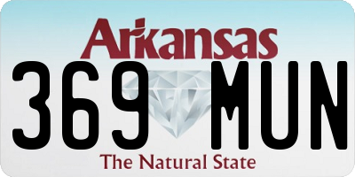 AR license plate 369MUN