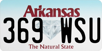 AR license plate 369WSU