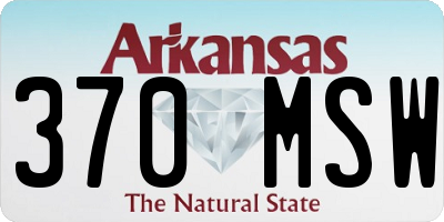 AR license plate 370MSW