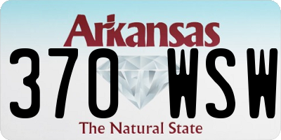 AR license plate 370WSW
