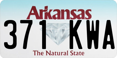AR license plate 371KWA