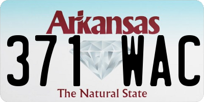 AR license plate 371WAC