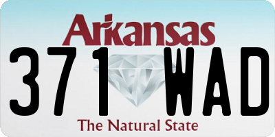 AR license plate 371WAD