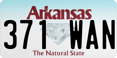 AR license plate 371WAN