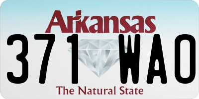 AR license plate 371WAO
