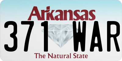 AR license plate 371WAR