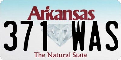 AR license plate 371WAS