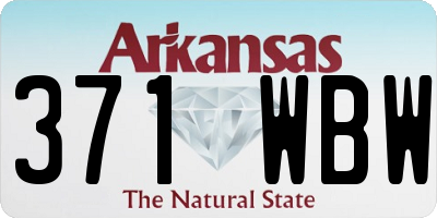 AR license plate 371WBW