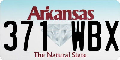 AR license plate 371WBX