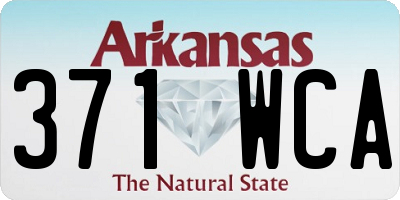AR license plate 371WCA