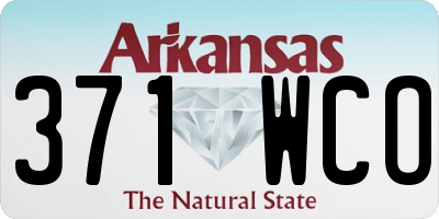 AR license plate 371WCO