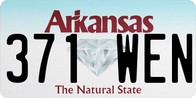 AR license plate 371WEN