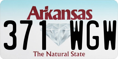 AR license plate 371WGW
