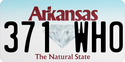 AR license plate 371WHO