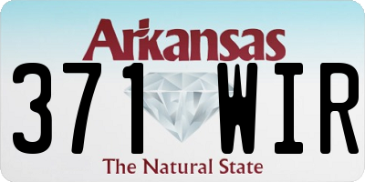 AR license plate 371WIR