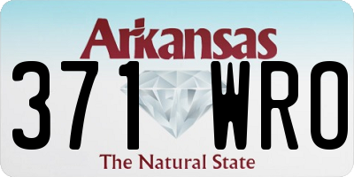 AR license plate 371WRO