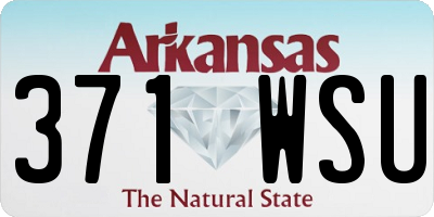 AR license plate 371WSU