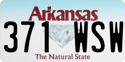 AR license plate 371WSW