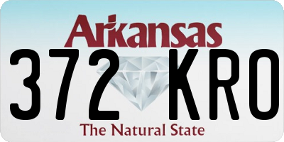 AR license plate 372KRO