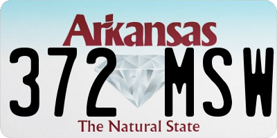 AR license plate 372MSW