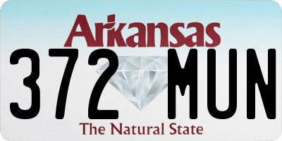AR license plate 372MUN