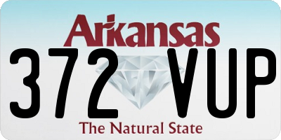 AR license plate 372VUP