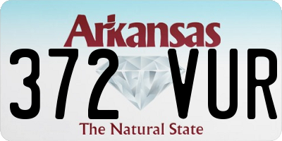 AR license plate 372VUR