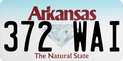 AR license plate 372WAI