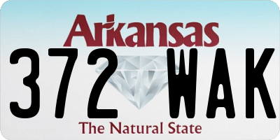 AR license plate 372WAK