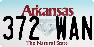 AR license plate 372WAN