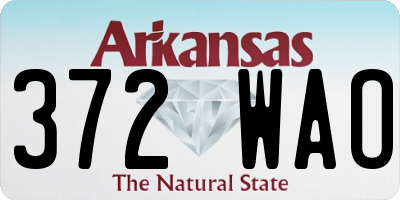 AR license plate 372WAO