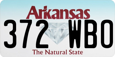 AR license plate 372WBO
