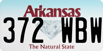 AR license plate 372WBW