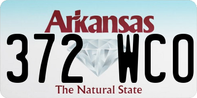 AR license plate 372WCO