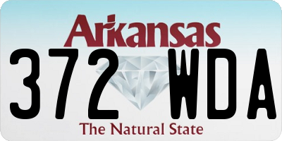 AR license plate 372WDA