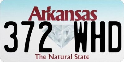 AR license plate 372WHD