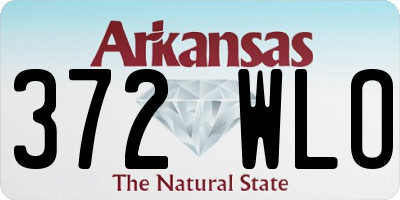 AR license plate 372WLO
