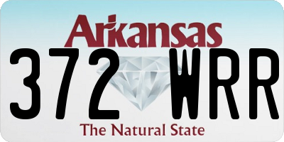 AR license plate 372WRR